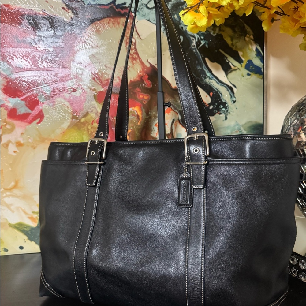 Coach Black Leather Tote Bag - Picture 10 of 10